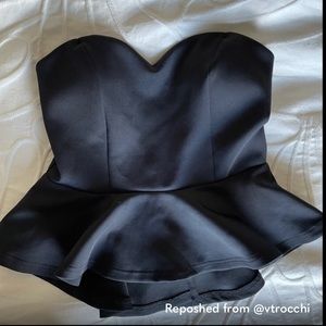 Strapless Black Peplum Bustier NWOT